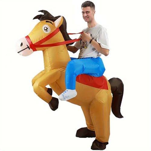 KINQUINN Aufblasbare Kostüm Erwachsene Fahrt auf Pferd Kostüme Cowboy Luft Blasen Up Lustiges Reiten Pferd Anzug für Männer Frauen KINQUINN Aufblasbare Kostüm Erwachsene Fahrt auf Pferd Kostüme Cowboy Luft Blasen Up Lustiges Reiten Pferd Anzug für Männer Frauen von KINQUINN