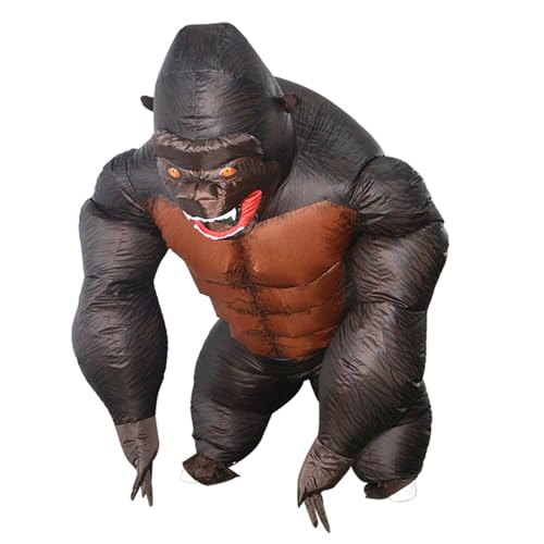 KINQUINN Gorilla Anzug Aufblasbares Halloween Kostüm Spiel Fancy Kleid Lustiger Jumpsuit Halloween Cosplay Aufblasbares Monster Kostüm von KINQUINN