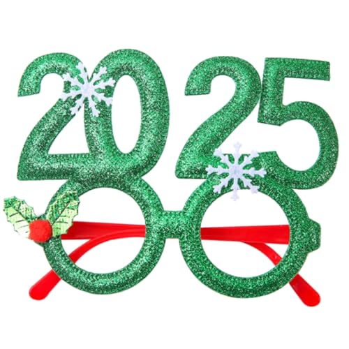 KINSPON 2025 Weihnachtsbrillenrahmen, Weihnachtsbrille 2025, Neujahrsparty-Brille für Kinder, Erwachsene, Weihnachtsfeier von KINSPON