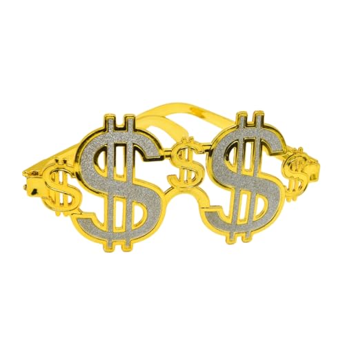 KINSPON Brillen in Dollarzeichen-Form, Halloween, Gold, Dollar-Brille, Erwachsene, Partybrille für Halloween-Fotografie KINSPON Brillen in Dollarzeichen-Form, Halloween, Gold, Dollar-Brille, Erwachsene, Partybrille für Halloween-Fotografie von KINSPON