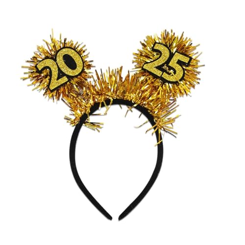 KINSPON Festival Kopfschmuck Karneval Kopfbedeckung Party Requisiten Silvester Stirnband Jahr 2025 Glitzer Puder Hairhoop alle Altersgruppen KINSPON Festival Kopfschmuck Karneval Kopfbedeckung Party Requisiten Silvester Stirnband Jahr 2025 Glitzer Puder Hairhoop alle Altersgruppen von KINSPON