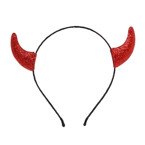 KINSPON Glitzerndes Puder, Teufelshorn, Stirnband für Partys, Versammlungen, Cosplay, Haarband, dunkle Serie, Haarreifen, Kostüm-Requisiten, Zubehör KINSPON Glitzerndes Puder, Teufelshorn, Stirnband für Partys, Versammlungen, Cosplay, Haarband, dunkle Serie, Haarreifen, Kostüm-Requisiten, Zubehör von KINSPON