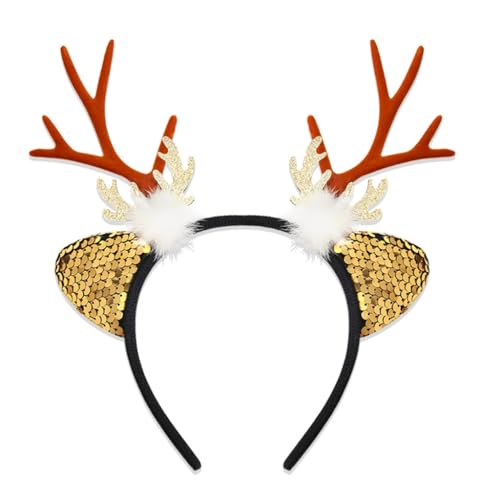 KINSPON Haarreif mit Rentiergeweih, einzigartiges weißes Rentiergeweih, Stirnband für Weihnachts-Maskeraden und Feiern KINSPON Haarreif mit Rentiergeweih, einzigartiges weißes Rentiergeweih, Stirnband für Weihnachts-Maskeraden und Feiern von KINSPON