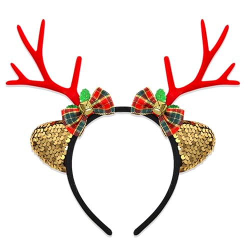 KINSPON Haarreif mit Rentiergeweih, einzigartiges weißes Rentiergeweih, Stirnband für Weihnachts-Maskeraden und Feiern KINSPON Haarreif mit Rentiergeweih, einzigartiges weißes Rentiergeweih, Stirnband für Weihnachts-Maskeraden und Feiern von KINSPON