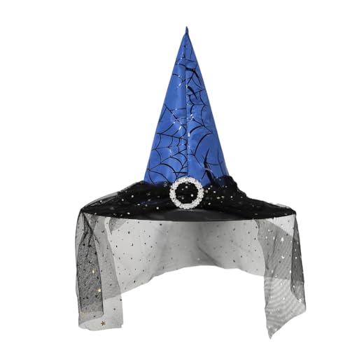 KINSPON Halloween-Hexenhut mit Fransen aus Spitze, Party-Zaubererhut, Uni, spitzer Hexenhut, Erwachsene, Kinder, Cosplay, Kostüm, Kopfbedeckung KINSPON Halloween-Hexenhut mit Fransen aus Spitze, Party-Zaubererhut, Uni, spitzer Hexenhut, Erwachsene, Kinder, Cosplay, Kostüm, Kopfbedeckung von KINSPON