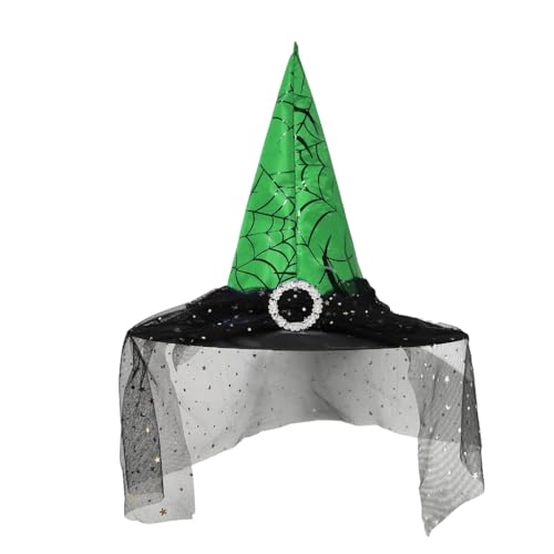 KINSPON Halloween-Hexenhut mit Fransen aus Spitze, Party-Zaubererhut, Uni, spitzer Hexenhut, Erwachsene, Kinder, Cosplay, Kostüm, Kopfbedeckung KINSPON Halloween-Hexenhut mit Fransen aus Spitze, Party-Zaubererhut, Uni, spitzer Hexenhut, Erwachsene, Kinder, Cosplay, Kostüm, Kopfbedeckung von KINSPON