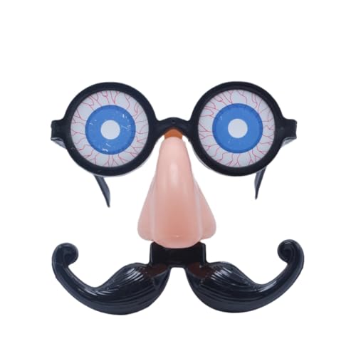 KINSPON Lustige Augapfelbrille mit künstlichem Schnurrbart, Halloween-Verkleidungsbrille, Cosplay-Requisiten für Damen und Herren, Halloween, Geburtstagsparty von KINSPON