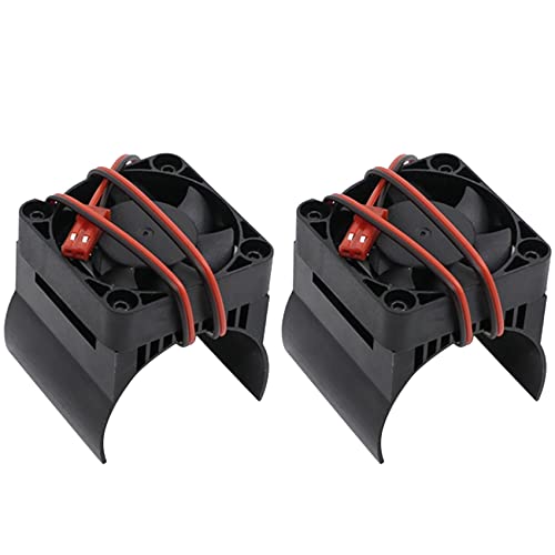 2 Stück Kühlkörper Motor 42 mm für 1/10 E- Summit Arrma 1/8 Kraton Talion RC Auto, Schwarz von KINYARD