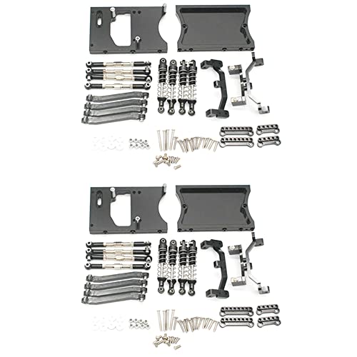 KINYARD 2 x Traktionsstäbe aus Metall für MN D90 D91 Mn99S 1/12 RC Car Upgrade-Teile, Schwarz von KINYARD