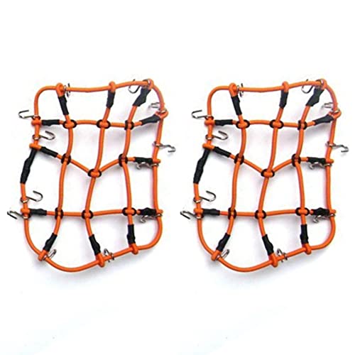 KINYARD 2 x Zubehör für Autoteile RC elastisches Gepäcknetz für 1/12 MN D90 D99 Mn99S, Orange von KINYARD