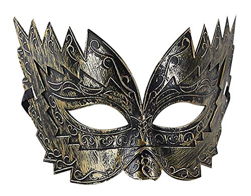 Goldene venezianische Retro Schmetterlingsmaske Kostüm Damen Herren Karneval Halloween Verkleidung Accessoires originelles Geschenk von KIRALOVE
