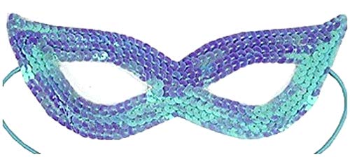 Hellblaue venezianische Maske mit Pailletten Kostüm Karneval Halloween Verkleidung Accessoires Party Damen Geschenk von KIRALOVE