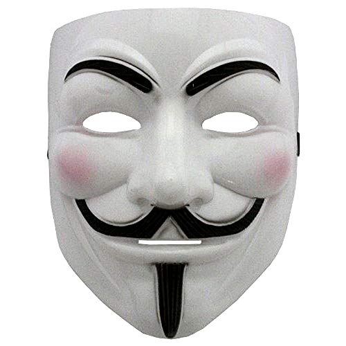 KIRALOVE Maske - weiße farbe - halloween - karneval - mann - v für rache - kerl fawkes - film - berühmt - anonym - originelle geschenkidee v per vendetta anonymous guy fawkes KIRALOVE Maske - weiße farbe - halloween - karneval - mann - v für rache - kerl fawkes - film - berühmt - anonym - originelle geschenkidee v per vendetta anonymous guy fawkes von KIRALOVE