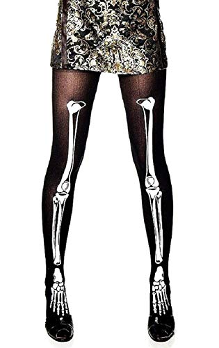KIRALOVE Socken - Strumpfhosen - Gamaschen - Skelett - sexy - verkleidung - Halloween - Karneval - Masken - kostüm - schwarzweiss - Farbe - Frau - mädchen - eine größe von KIRALOVE