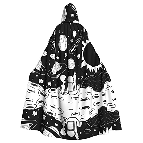 KIROJA Astronauten- und Alien-Kapuzenumhang mit Kapuze, für Weihnachten, Halloween, Party, Cosplay, Kostüme für Männer und Frauen von KIROJA