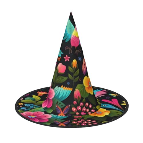 Abstrakte Blumen Muster Halloween Hexenhut Hexenhut für Kinder und Frauen, ideal für Halloween Party und Kostüme Abstrakte Blumen Muster Halloween Hexenhut Hexenhut für Kinder und Frauen, ideal für Halloween Party und Kostüme von KIRROWE