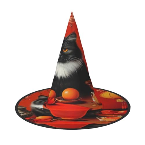 Chinesischer Neujahrs-Hexenhut für Halloween, Hexenhut für Kinder und Frauen, ideal für Halloween Party und Kostüme von KIRROWE