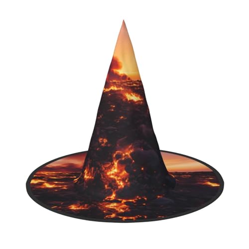 Flame Mountain Halloween Hexenhut, Hexenhut für Kinder und Frauen, ideal für Halloween Party und Kostüme Flame Mountain Halloween Hexenhut, Hexenhut für Kinder und Frauen, ideal für Halloween Party und Kostüme von KIRROWE