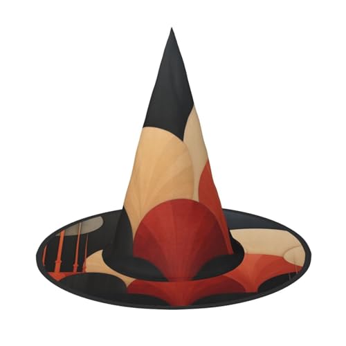 Geometrischer Hexenhut im Art Deco Stil für Halloween, Hexenhut für Kinder und Frauen, ideal für Halloween Party und Kostüme von KIRROWE