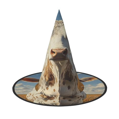 Hexenhut mit Rind in Prärie, Hexenhut für Kinder und Frauen, ideal für Halloweenparty und Kostüme Hexenhut mit Rind in Prärie, Hexenhut für Kinder und Frauen, ideal für Halloweenparty und Kostüme von KIRROWE
