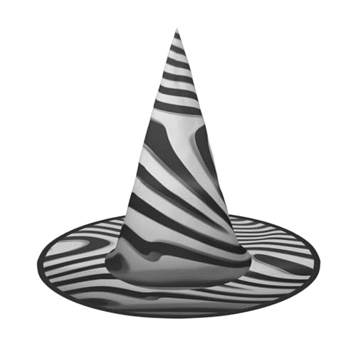 Hexenhut mit Zebra Streifen Hexenhut für Kinder und Frauen, ideal für Halloweenparty und Kostüme von KIRROWE