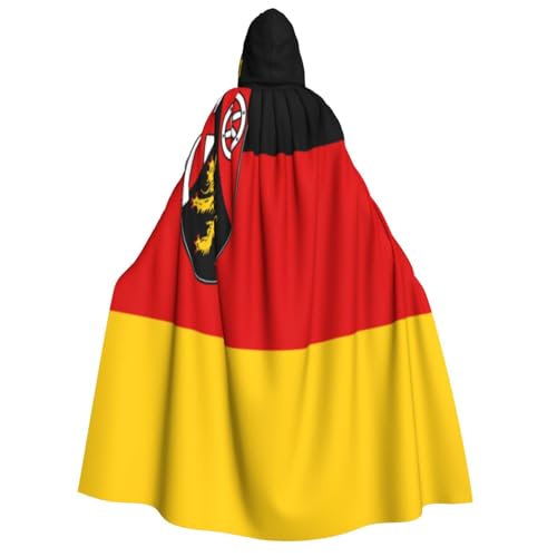 KIRROWE Flagge des Staates Rheinland-Pfalz Kapuzenumhang für Erwachsene – perfektes Kostüm für Halloween-Cosplays und Motto-Partys KIRROWE Flagge des Staates Rheinland-Pfalz Kapuzenumhang für Erwachsene – perfektes Kostüm für Halloween-Cosplays und Motto-Partys von KIRROWE
