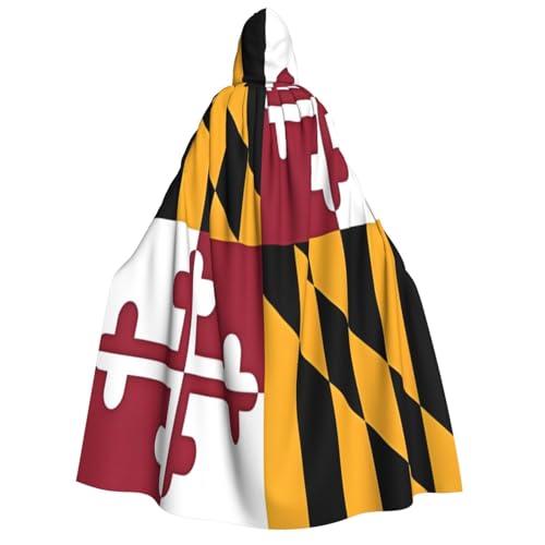 KIRROWE Kapuzenumhang mit Flagge von Maryland, für Erwachsene, perfektes Kostüm für Halloween, Cosplays und Mottopartys KIRROWE Kapuzenumhang mit Flagge von Maryland, für Erwachsene, perfektes Kostüm für Halloween, Cosplays und Mottopartys von KIRROWE