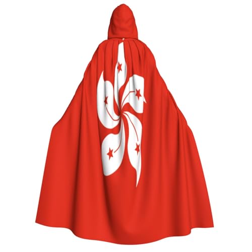 KIRROWE Kapuzenumhang mit Hongkong-Flagge für Erwachsene, perfektes Kostüm für Halloween, Cosplays und Mottopartys KIRROWE Kapuzenumhang mit Hongkong-Flagge für Erwachsene, perfektes Kostüm für Halloween, Cosplays und Mottopartys von KIRROWE