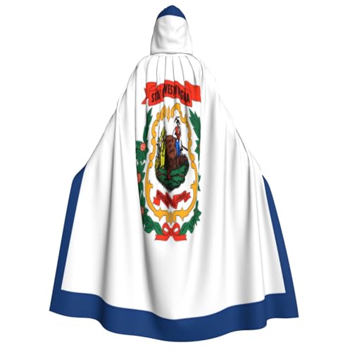 KIRROWE Kapuzenumhang mit West-Virginia-Flagge für Erwachsene – perfektes Kostüm für Halloween-Cosplays und Themenpartys KIRROWE Kapuzenumhang mit West-Virginia-Flagge für Erwachsene – perfektes Kostüm für Halloween-Cosplays und Themenpartys von KIRROWE
