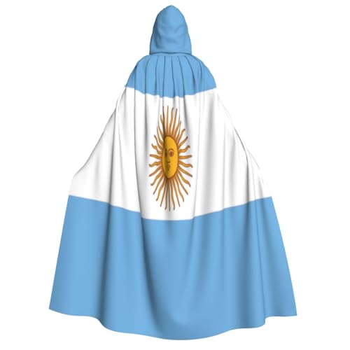 KIRROWE Kapuzenumhang mit argentinischer Flagge für Erwachsene – perfektes Kostüm für Halloween, Cosplays und Mottopartys KIRROWE Kapuzenumhang mit argentinischer Flagge für Erwachsene – perfektes Kostüm für Halloween, Cosplays und Mottopartys von KIRROWE
