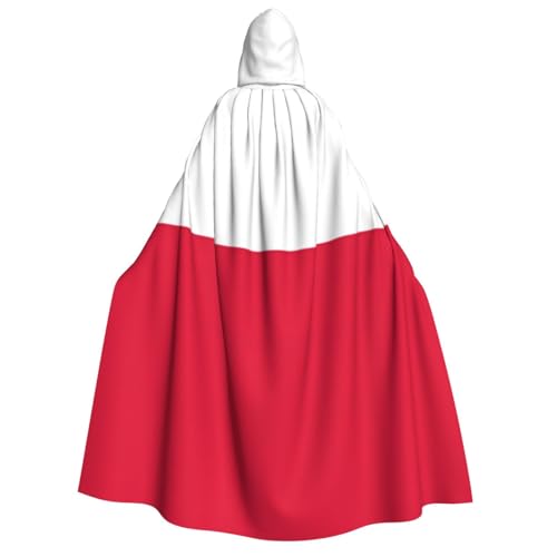 KIRROWE Kapuzenumhang mit polnischer Flagge für Erwachsene – perfektes Kostüm für Halloween-Cosplays und Themenpartys KIRROWE Kapuzenumhang mit polnischer Flagge für Erwachsene – perfektes Kostüm für Halloween-Cosplays und Themenpartys von KIRROWE
