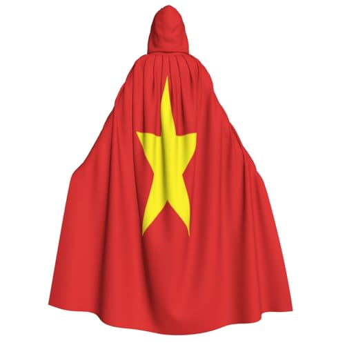 KIRROWE Kapuzenumhang mit vietnamesischer Flagge für Erwachsene – perfektes Kostüm für Halloween, Cosplays und Mottopartys KIRROWE Kapuzenumhang mit vietnamesischer Flagge für Erwachsene – perfektes Kostüm für Halloween, Cosplays und Mottopartys von KIRROWE