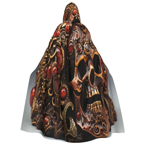 KIRROWE Totenkopf-Umhang mit Kapuze für Erwachsene – perfektes Kostüm für Halloween-Cosplays und Mottopartys KIRROWE Totenkopf-Umhang mit Kapuze für Erwachsene – perfektes Kostüm für Halloween-Cosplays und Mottopartys von KIRROWE