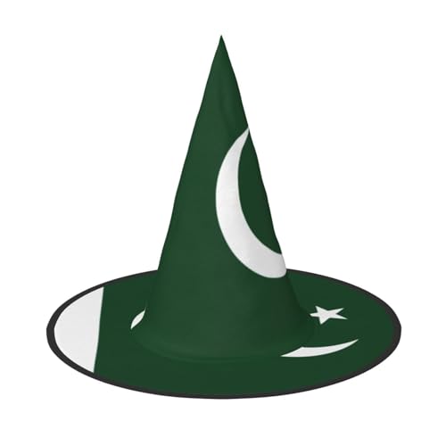 Pakistan Flagge Halloween Hexenhut Hexenhut für Kinder und Frauen, ideal für Dekoration und Halloweenparty Kostüme Pakistan Flagge Halloween Hexenhut Hexenhut für Kinder und Frauen, ideal für Dekoration und Halloweenparty Kostüme von KIRROWE