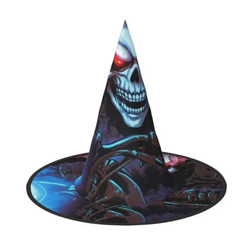 Skelett, Motorrad, Halloween, Hexenhut für Kinder und Frauen, ideal für Halloween Party und Kostüme Skelett, Motorrad, Halloween, Hexenhut für Kinder und Frauen, ideal für Halloween Party und Kostüme von KIRROWE