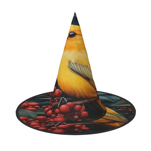 Vögel in Obstbäumen Hexenhut für Halloween, Hexenhut für Kinder und Frauen, ideal für Halloweenparty und Kostüme von KIRROWE
