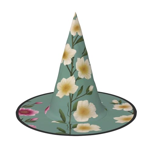 stilisierte Blumen Hexenhut für Halloween, Hexenhut für Kinder und Frauen, ideal für Halloween Party und Kostüme von KIRROWE