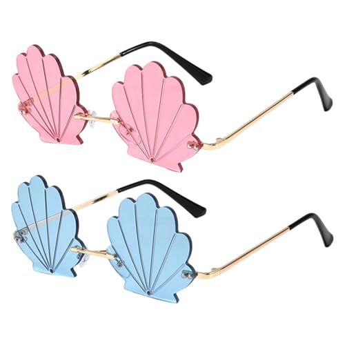 2 Stücke Mode Muschelförmige Sonnenbrille,Randlose Wellensonnenbrille Muschel,Sonnenbrille Für Kinder,Neuheit Lustige Brillen,Party Sonnenbrillen,für Kinder und Erwachsene 2 Stücke Mode Muschelförmige Sonnenbrille,Randlose Wellensonnenbrille Muschel,Sonnenbrille Für Kinder,Neuheit Lustige Brillen,Party Sonnenbrillen,für Kinder und Erwachsene von KIRVOS