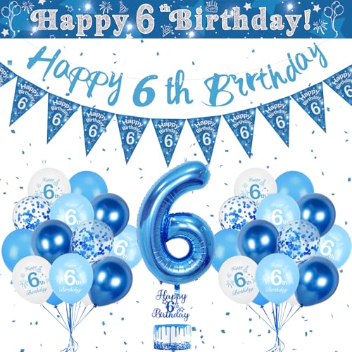 6. Geburtstags Jungen, Luftballon 6. Geburtstag Blau, Geburtstagsdeko 6 Jahr Junge, Ballon 6 Deko zum Geburtstag, Riesen Folienballon 6 Blau, Happy Birthday Girlande Banner 6. Geburtstags Jungen, Luftballon 6. Geburtstag Blau, Geburtstagsdeko 6 Jahr Junge, Ballon 6 Deko zum Geburtstag, Riesen Folienballon 6 Blau, Happy Birthday Girlande Banner von KISPATTI