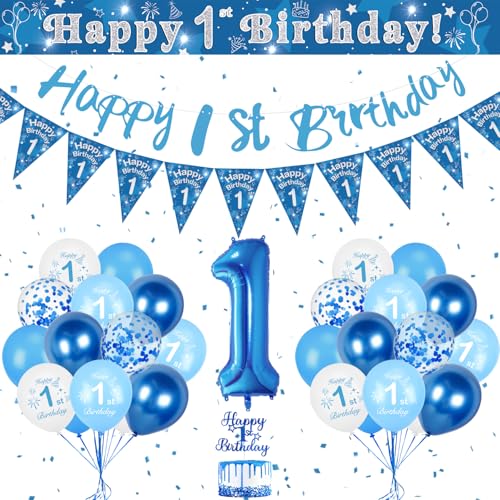 1. Geburtstag Junge Deko, Luftballon 1. Geburtstag Blau, 32 Zoll Blau Luftballons Zahlen 1, Happy Birthday Banner Happy Birthday Tortendeko Kindergeburtstag Deko 1. Geburtstag Junge Deko, Luftballon 1. Geburtstag Blau, 32 Zoll Blau Luftballons Zahlen 1, Happy Birthday Banner Happy Birthday Tortendeko Kindergeburtstag Deko von KISPATTI