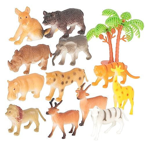 KITANDOVE 12 Stück Tiermodelle Tierspielzeug Waldtiere Figuren Dschungeltiere Figuren Wüstentiere Figuren Waldtiere Babyparty Waldtiere Kuchendekorationen Tigerfiguren von KITANDOVE