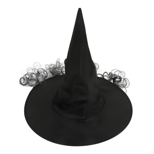 KITANDOVE Hexenmaske Haarhut Mit Langer Lockiger Perücke Für Halloween Kostüm Zubehör Für Partys Und Cosplay KITANDOVE Hexenmaske Haarhut Mit Langer Lockiger Perücke Für Halloween Kostüm Zubehör Für Partys Und Cosplay von KITANDOVE