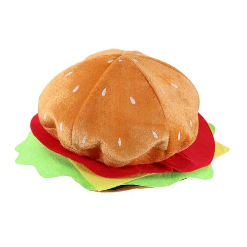 KITANDOVE Lustiger Hamburger-hut Als Party-kopfbedeckung Cartoon-burger-kostümzubehör Für Karneval Halloween Und Festliche Requisiten Leicht Und Tragbar von KITANDOVE