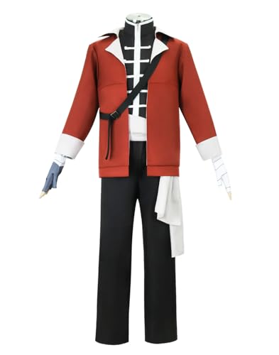 Cosplay-Kostüm, Anime, Rot, Uniform, Halloween-Party-Outfit mit Perücke, Größe XXL Cosplay-Kostüm, Anime, Rot, Uniform, Halloween-Party-Outfit mit Perücke, Größe XXL von KITAT
