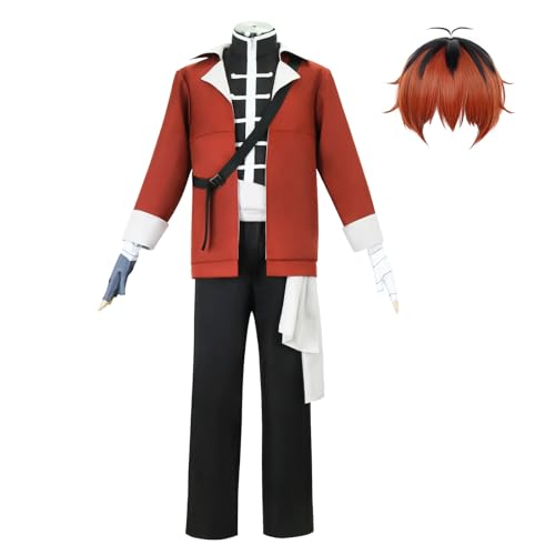 Cosplay-Kostüm, Anime, Rot, Uniform, Halloween-Party-Outfit mit Perücke (XS, Kleidung + Perücke) von KITAT