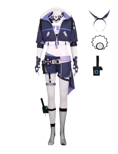 Cosplay-Kostüm, silberner Wolf, Anime, Honkai-Stern-Schienenkleid, komplettes Set, Uniform, Halloween-Party-Outfit mit Perücke, Größe L Cosplay-Kostüm, silberner Wolf, Anime, Honkai-Stern-Schienenkleid, komplettes Set, Uniform, Halloween-Party-Outfit mit Perücke, Größe L von KITAT