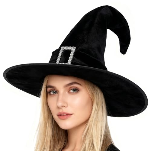 KITRDOOR Halloween Hexenhut, Damen Schwarz Hexe Kostüm Zubehör für Halloween Hexe Cosplay Party Favor Urlaub Dekoration Kostüm Zubehör KITRDOOR Halloween Hexenhut, Damen Schwarz Hexe Kostüm Zubehör für Halloween Hexe Cosplay Party Favor Urlaub Dekoration Kostüm Zubehör von KITRDOOR