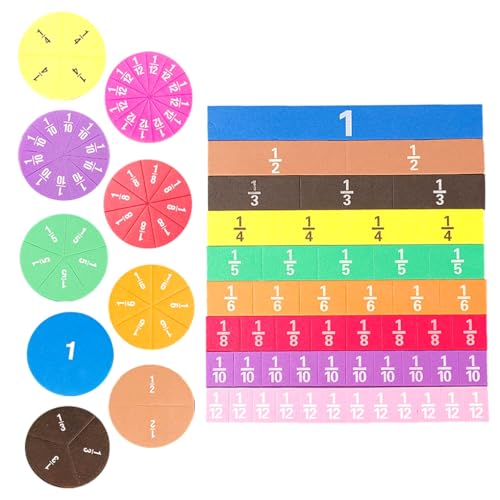KIXZSAZ 102 Stück Kinder Eva Bruchkachel Mathematik Lernen Früherziehung Geschenk Kindergarten Grundschule Vorschule von KIXZSAZ