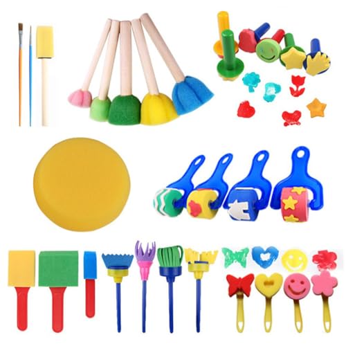 KIXZSAZ 30 Stück Farbschwammpinsel, Zeichnen, Färben, Bildung, Malen, Roller, Basteln, Spielzeug, Kognition, Kindergarten, Babyspielzeug KIXZSAZ 30 Stück Farbschwammpinsel, Zeichnen, Färben, Bildung, Malen, Roller, Basteln, Spielzeug, Kognition, Kindergarten, Babyspielzeug von KIXZSAZ