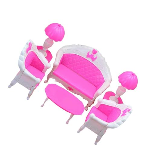 KIXZSAZ 6 teiliges Puppensofa Set für Wohnzimmer, Schlafzimmer, Mini Stuhl, Kunststoff, Vintage Miniaturmöbel, Couch, Lampe, Mädchen, Geburtstagsgeschenk KIXZSAZ 6 teiliges Puppensofa Set für Wohnzimmer, Schlafzimmer, Mini Stuhl, Kunststoff, Vintage Miniaturmöbel, Couch, Lampe, Mädchen, Geburtstagsgeschenk von KIXZSAZ